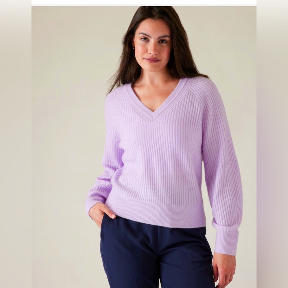 Athleta Merino Wool Layover V-neck Sweater